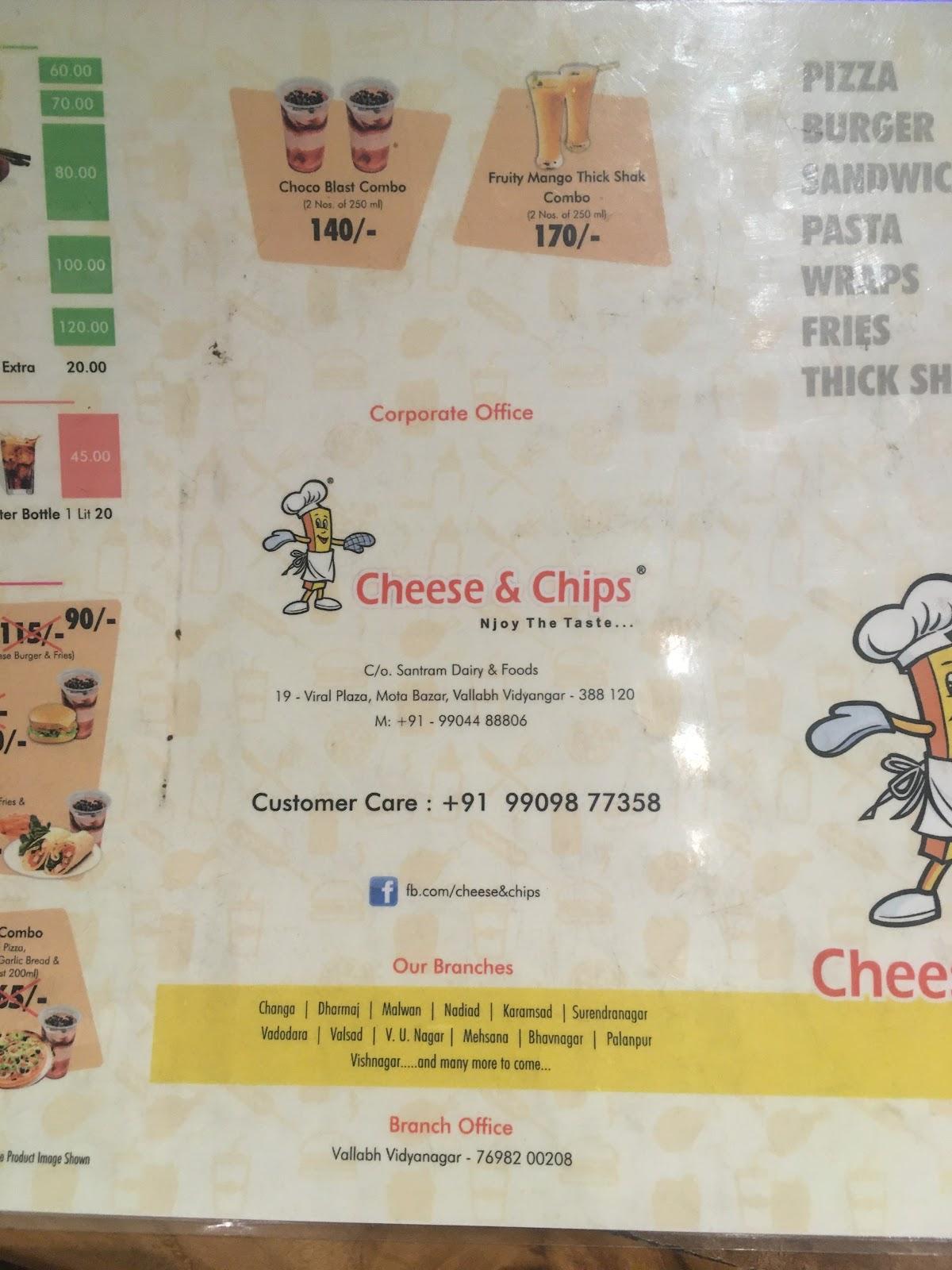 Menu at Cheese & Chips Kadi, Kadi