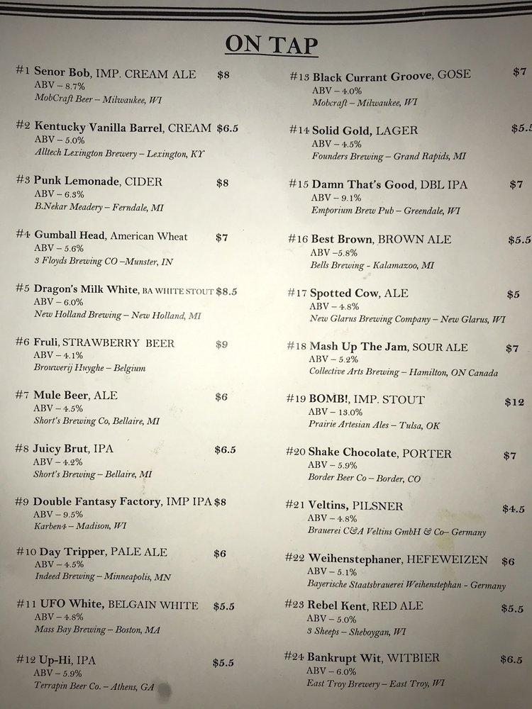 Menu at Flat Iron Tap pub & bar, Lake Geneva