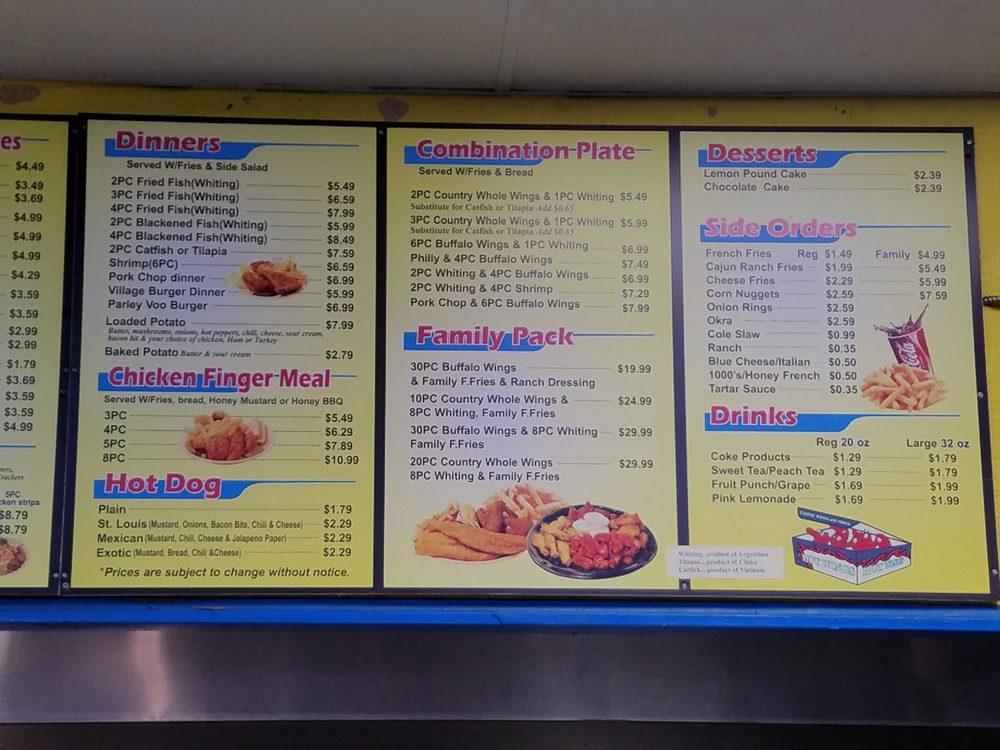 Menu at Exotic Wings & Things fast food, Birmingham, 208 Green Springs Ave S