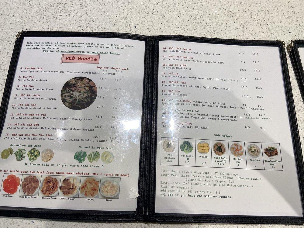 pho super bowl alhambra menu