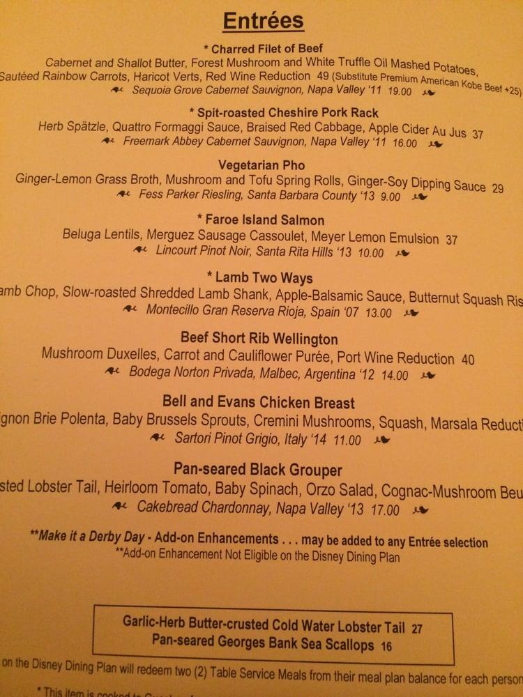 Menu at The Hollywood Brown Derby pub & bar, Orlando, 351 S Studio Dr