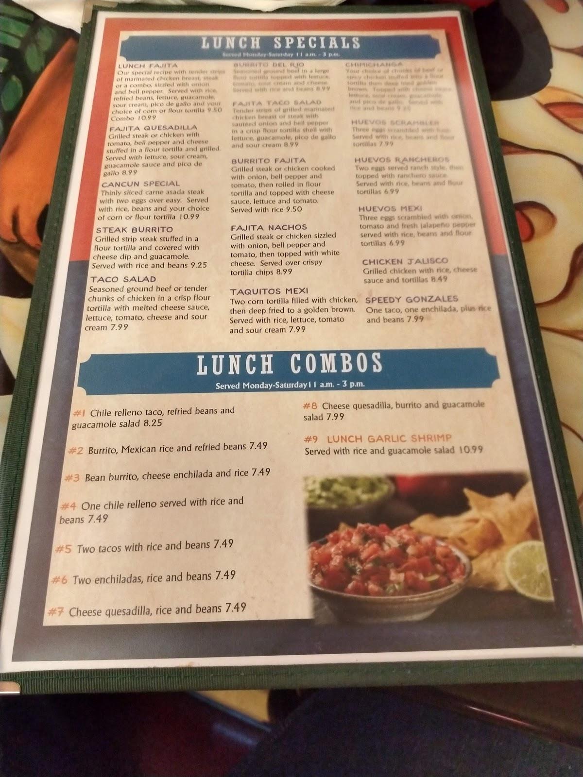 Menu At Cancun Mexican Restaurant & Cantina, Fenton