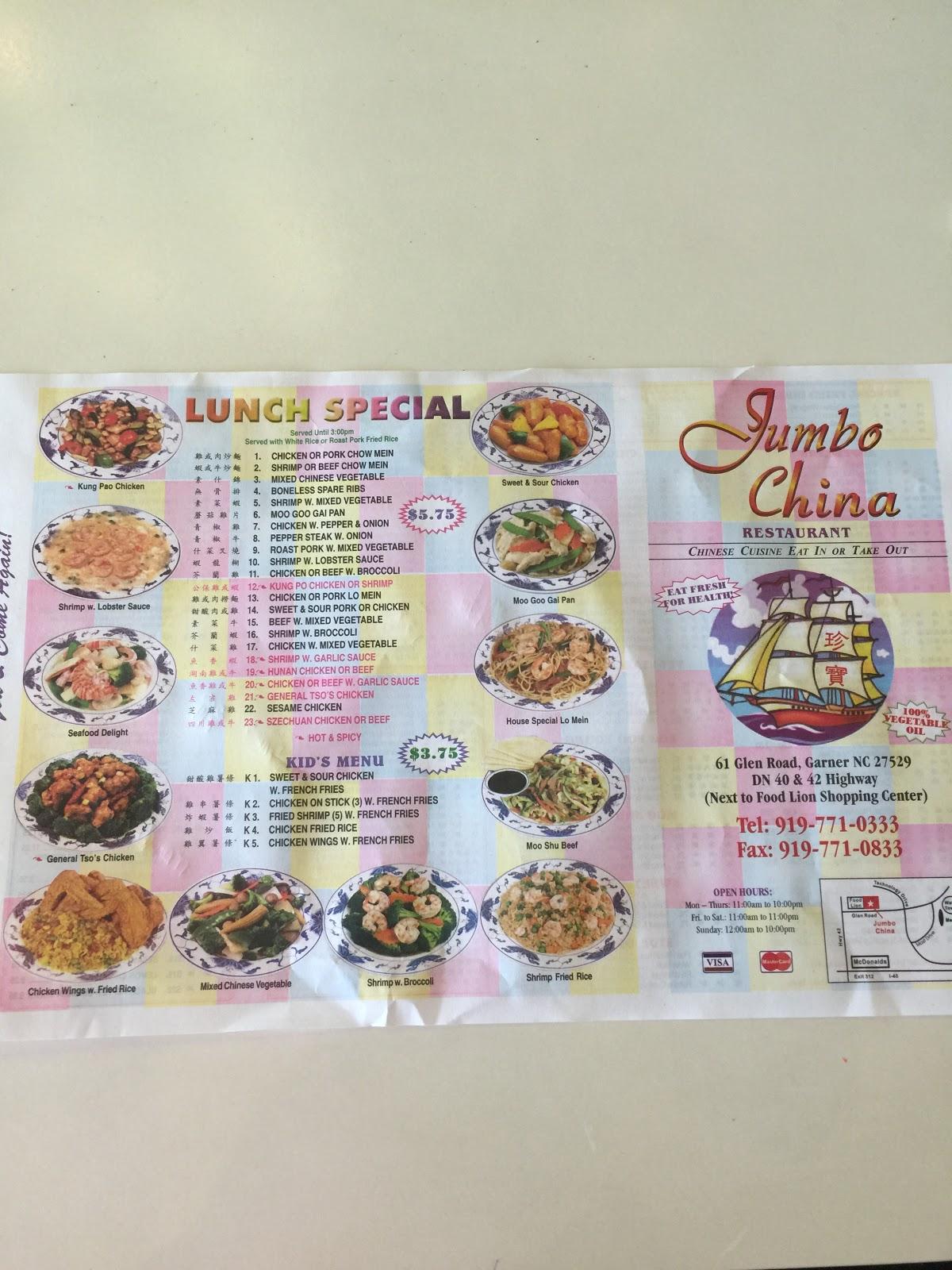 Menu At Jumbo China Restaurant Garner 61 Glen Rd   R837 Jumbo China Restaurant Menu 2021 09 