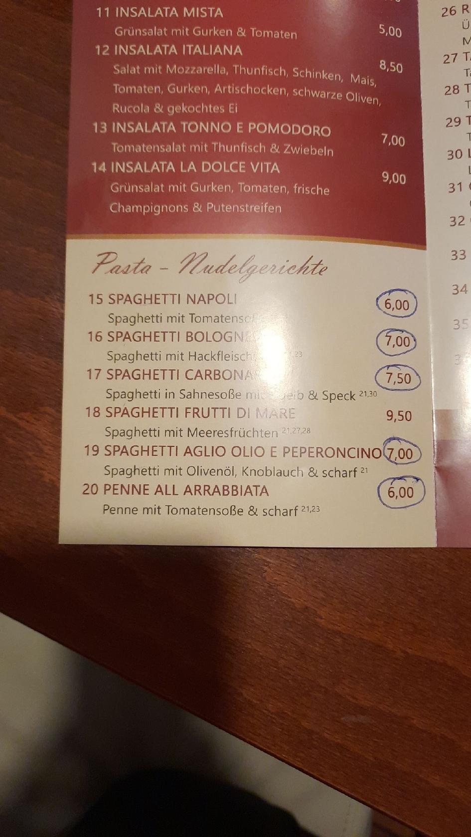 Speisekarte Von Ristorante Pizzeria La Dolce Vita M Hlheim Am Main