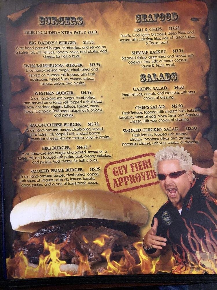 Menu At Big Daddy's BBQ & Banquet Hall, Fairbanks