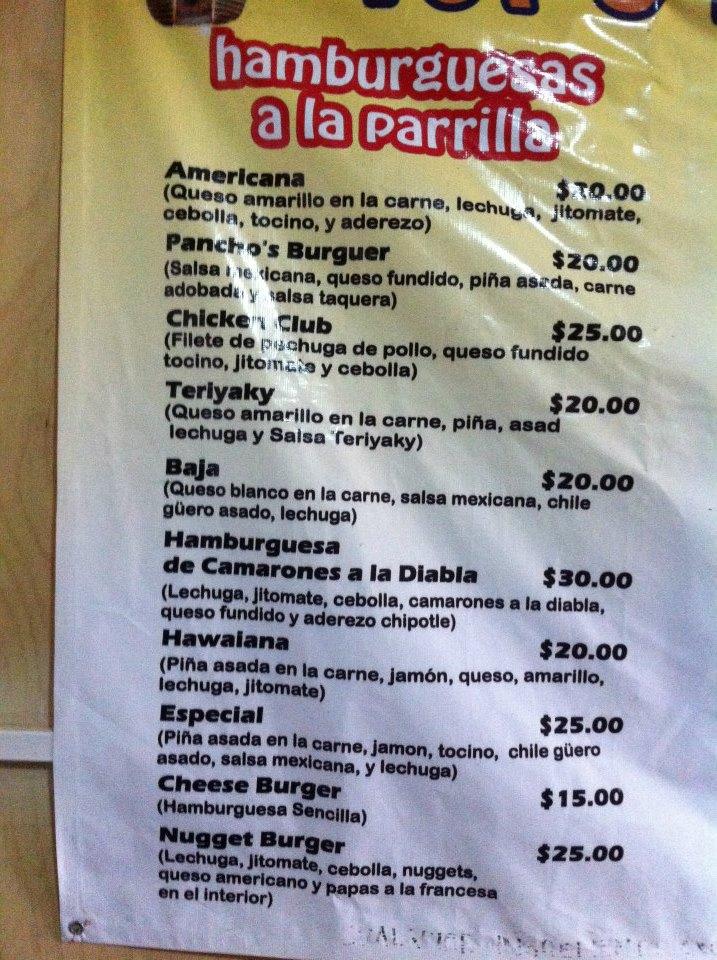 Carta del restaurante Tut's Taco & Burger Grill, Ario del Rosales