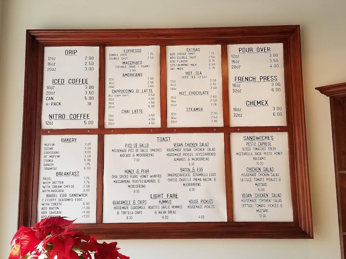Menu at Harvest Coffee Roastery cafe, Voorhees Township