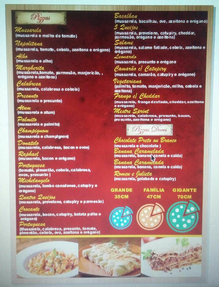 Donatelo Pizzas cardápio
