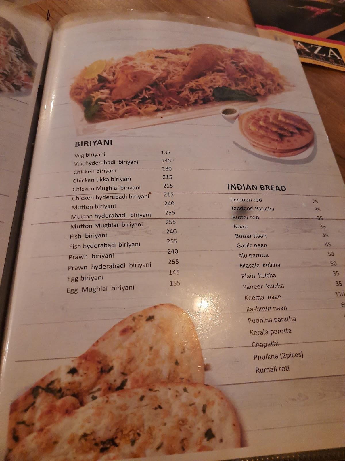 RAZA KITCHEN menu