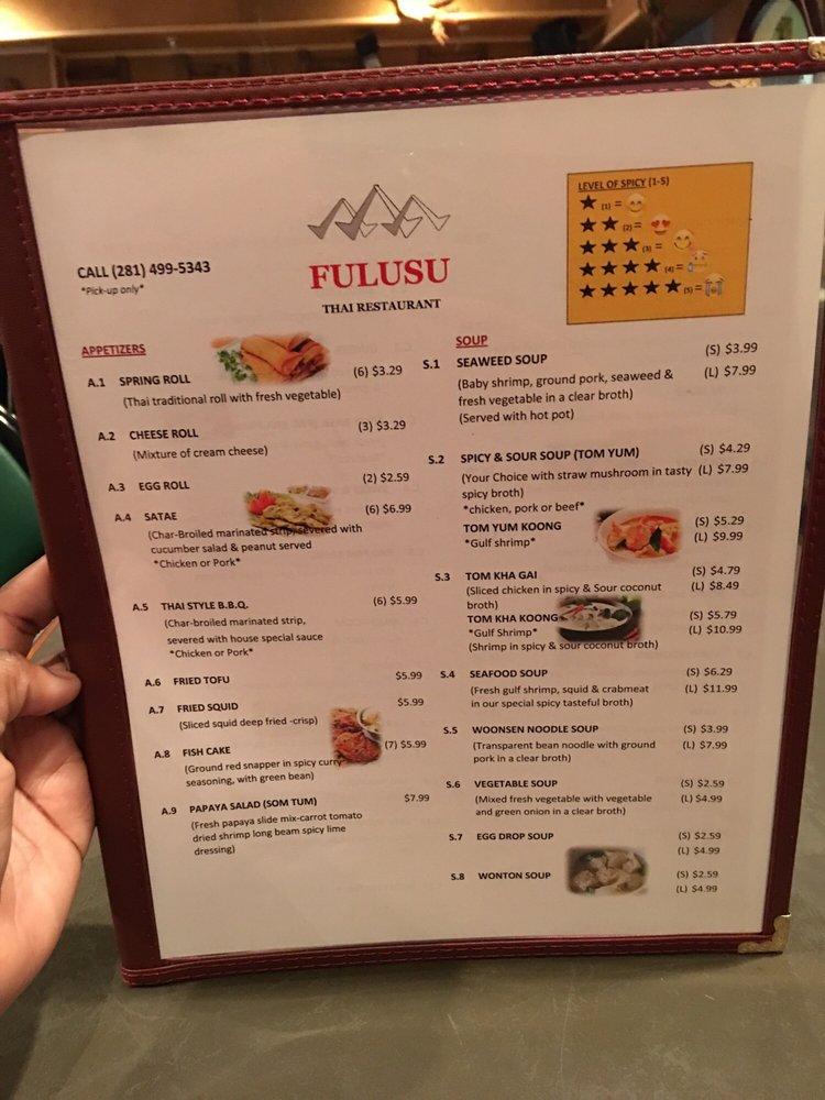 Menu at Fu Lu Su restaurant, Missouri City