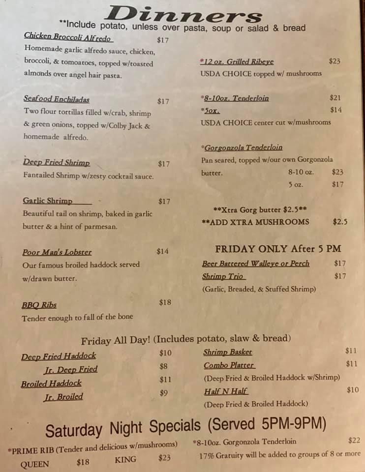 Menu at Heart Breakers pub & bar, Antigo
