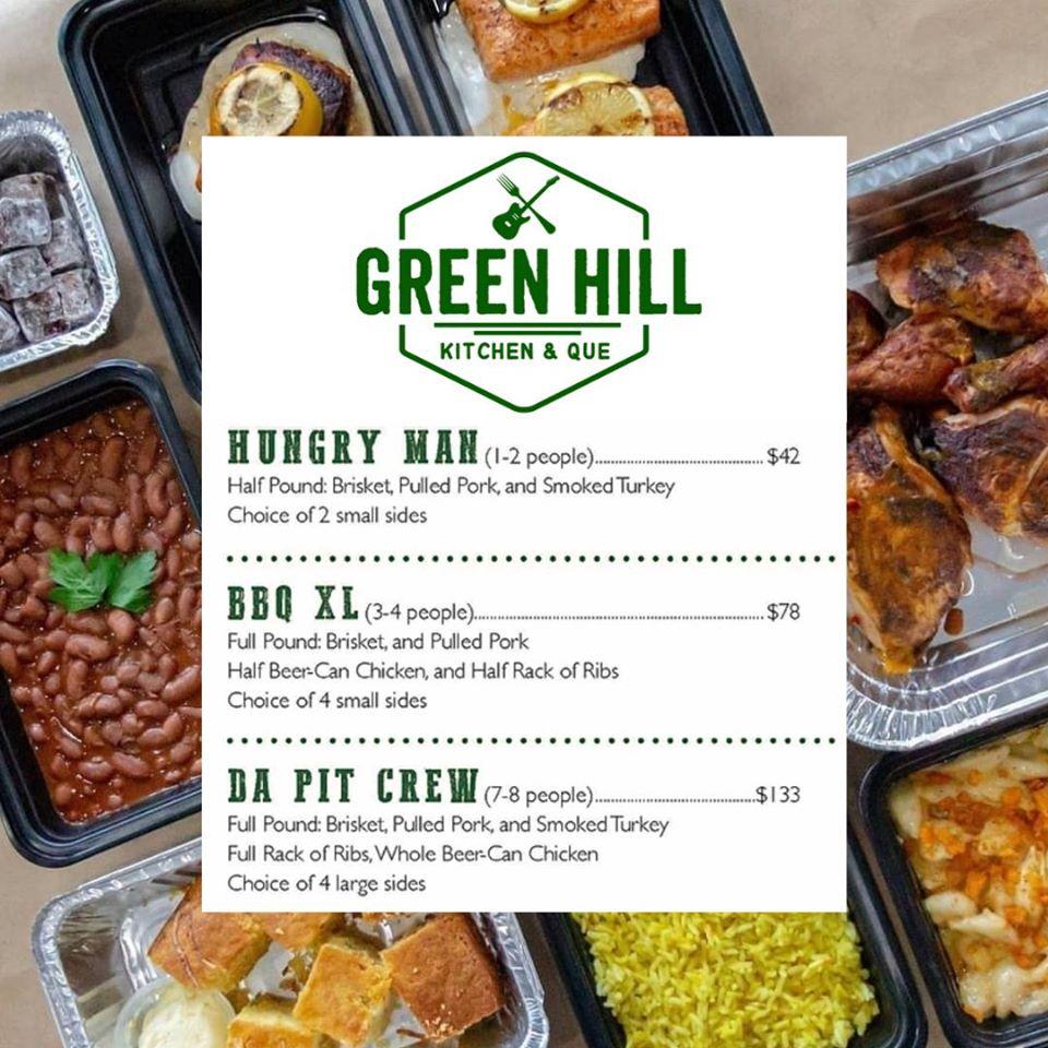 Menu at Green Hill Kitchen & Que BBQ, Greenport