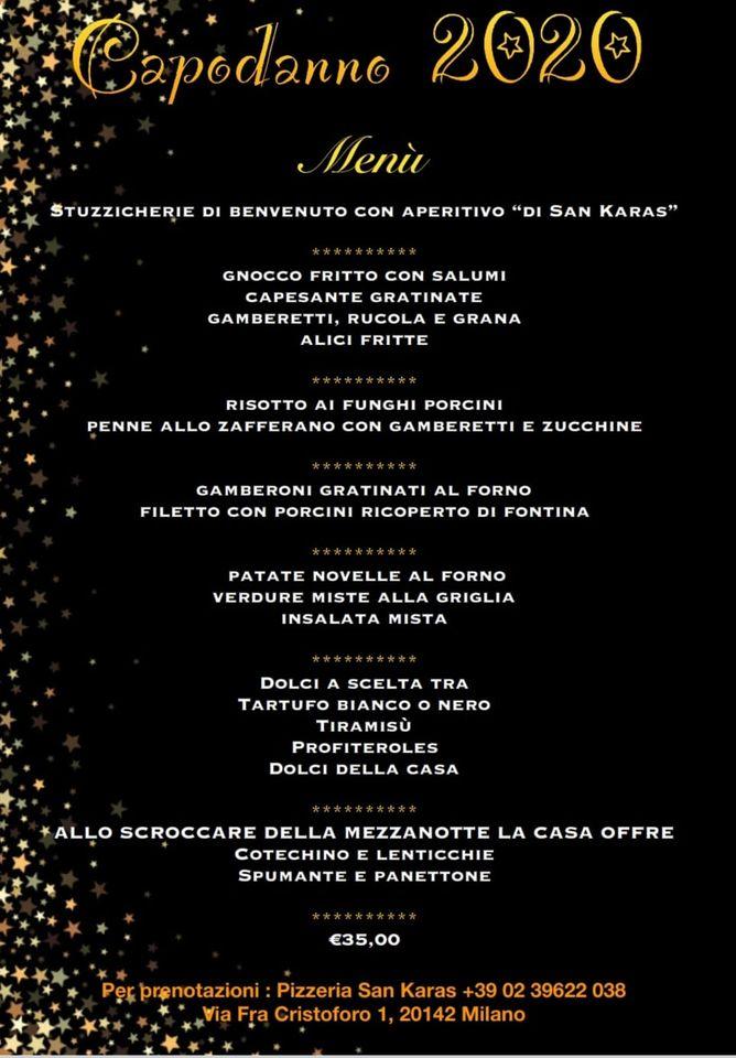 Menu di Pizzeria - Kebab San Karas 