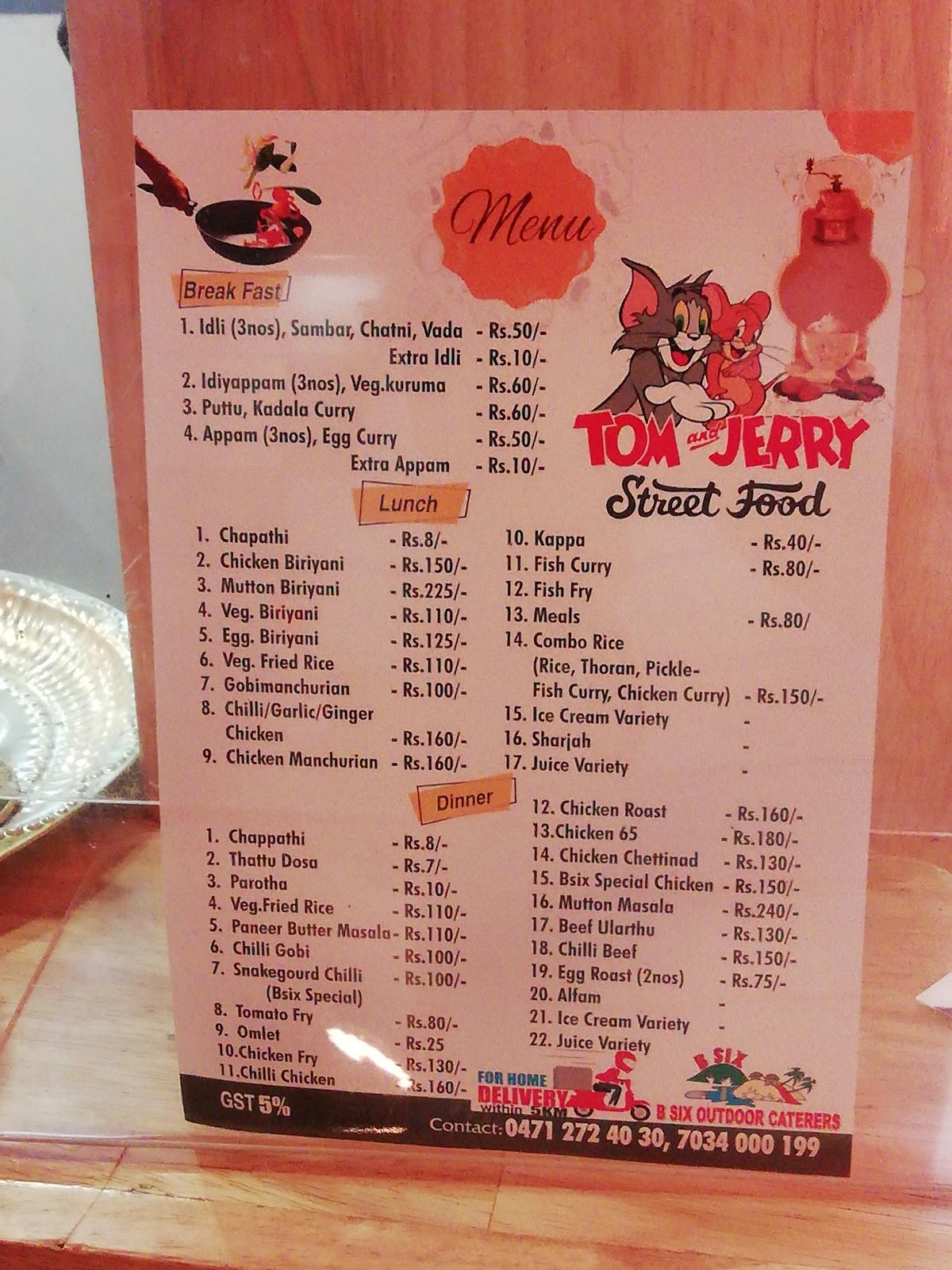 menu-at-bsix-tom-and-jerry-thiruvananthapuram