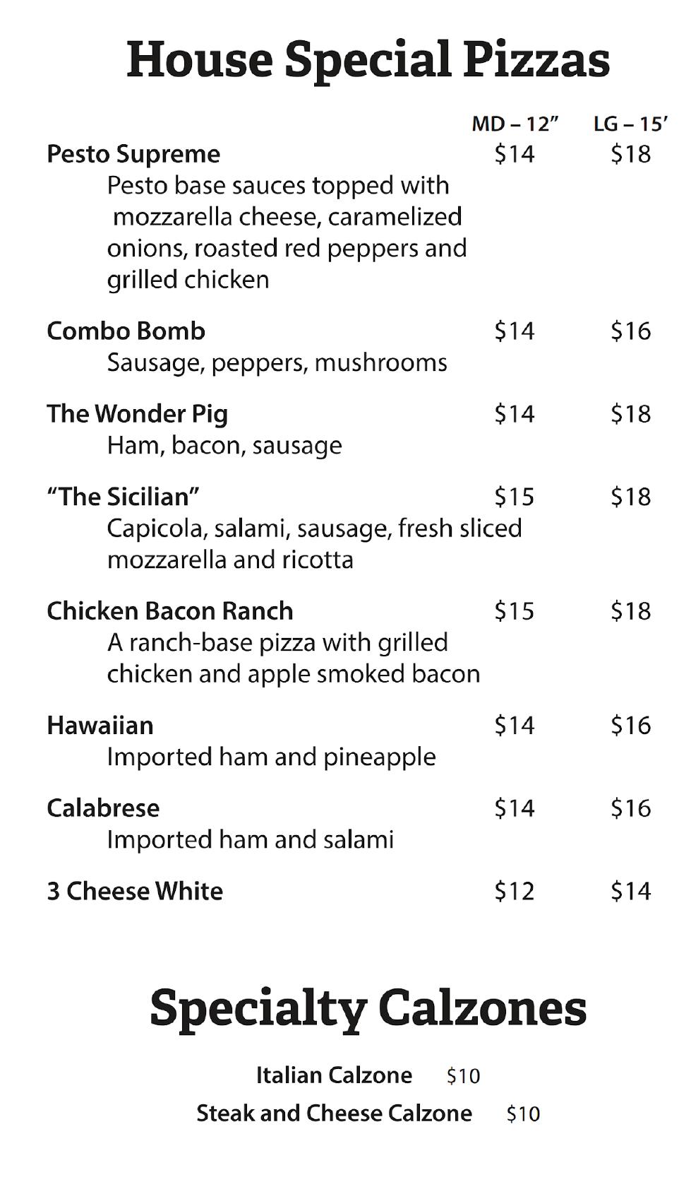 Menu at Wonder Bar Pizza & Subs Express, Shrewsbury