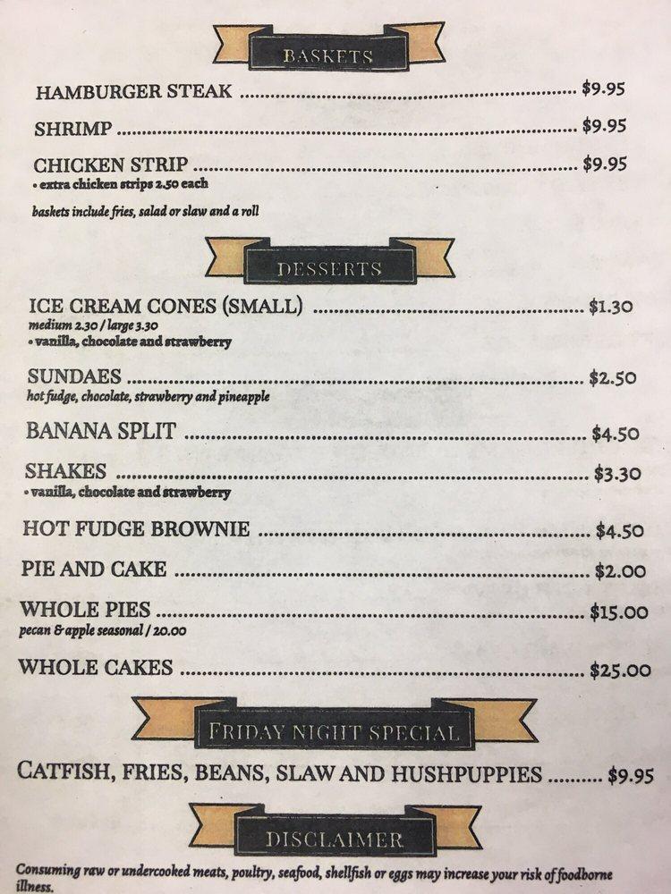 Menu at Dairy Hut BBQ, Obion