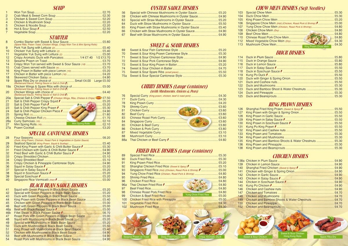 Menu at Golden Rice fast food, Birmingham, 986 Tyburn Rd