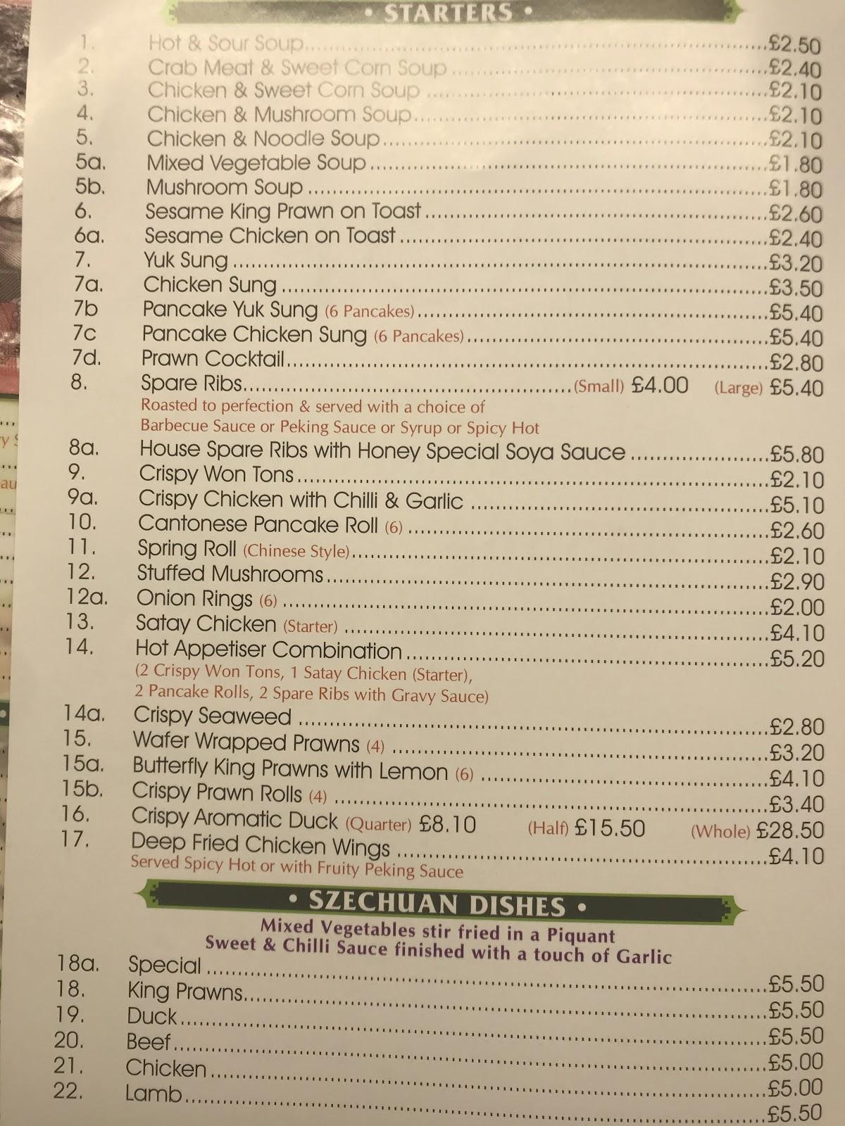 Menu At Jade House Chinese Takeaway Burton Upon Trent