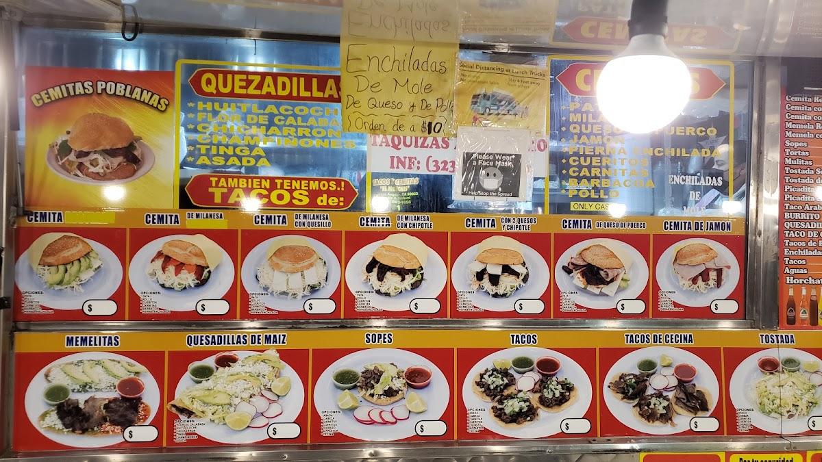 Menu at Tacos Y Cemitas "El Monchis" restaurant, East Los Angeles, 657