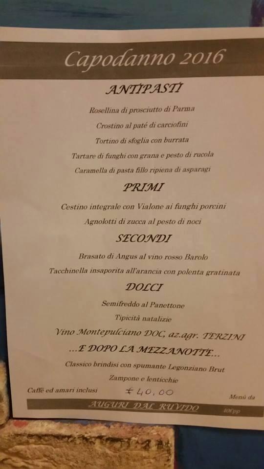 Menu di Bar Mixer- Ristorante dal Ruvido 