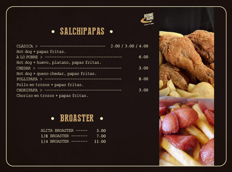 Carta del restaurante Boomerangfood, La Molina