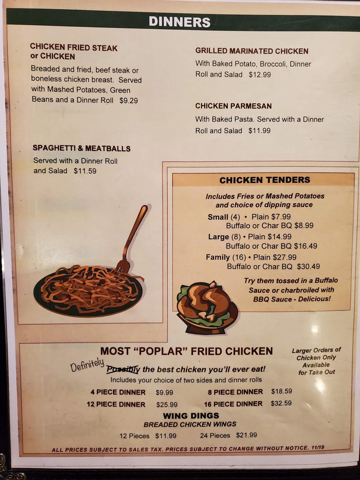 Menu at Poplar Restaurant, Andover