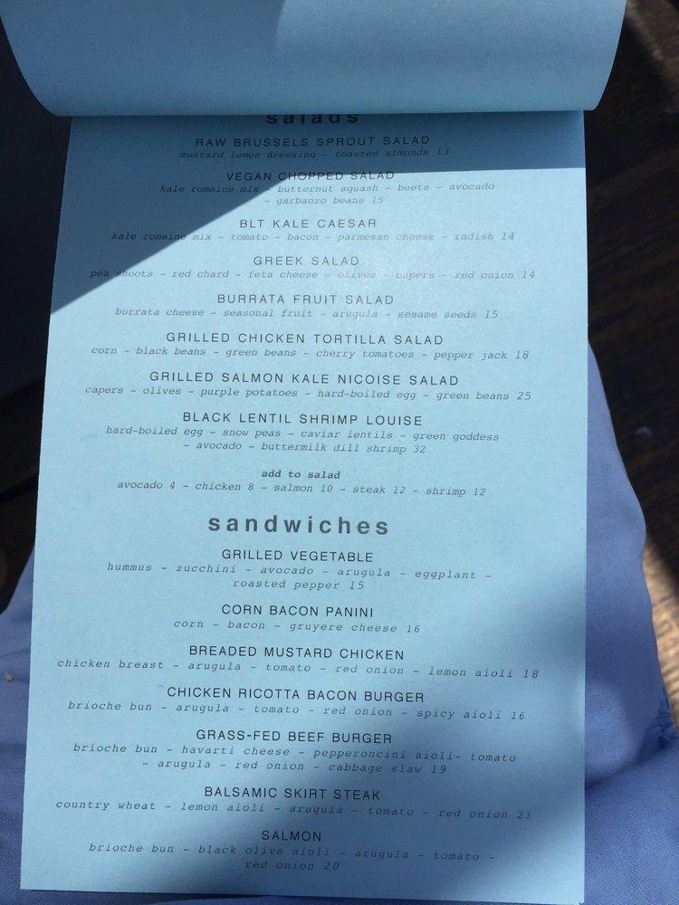 Menu at Malibu Farm Pier Cafe, Malibu