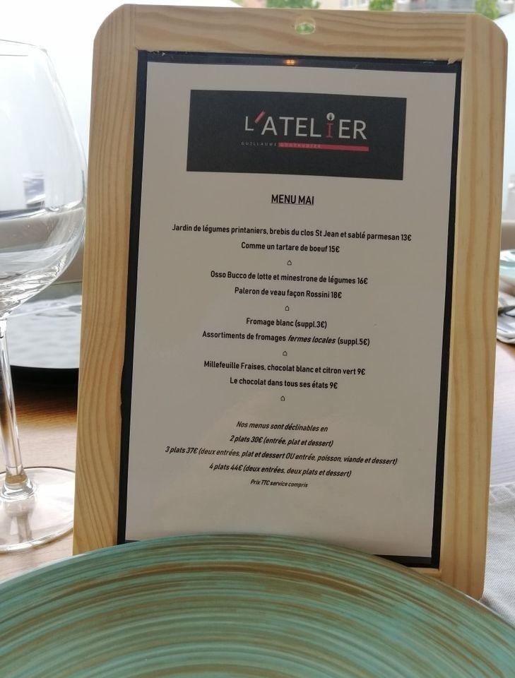 Menu au L’Atelier Locavore restaurant, Le Coteau