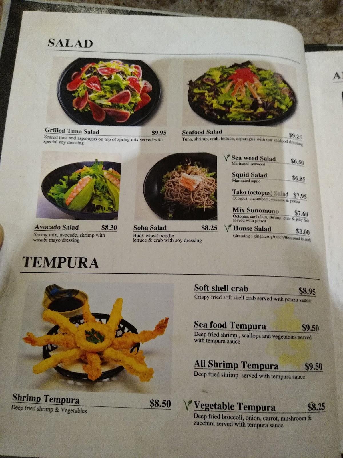 Carta del restaurante Miyabi Augusta, Augusta