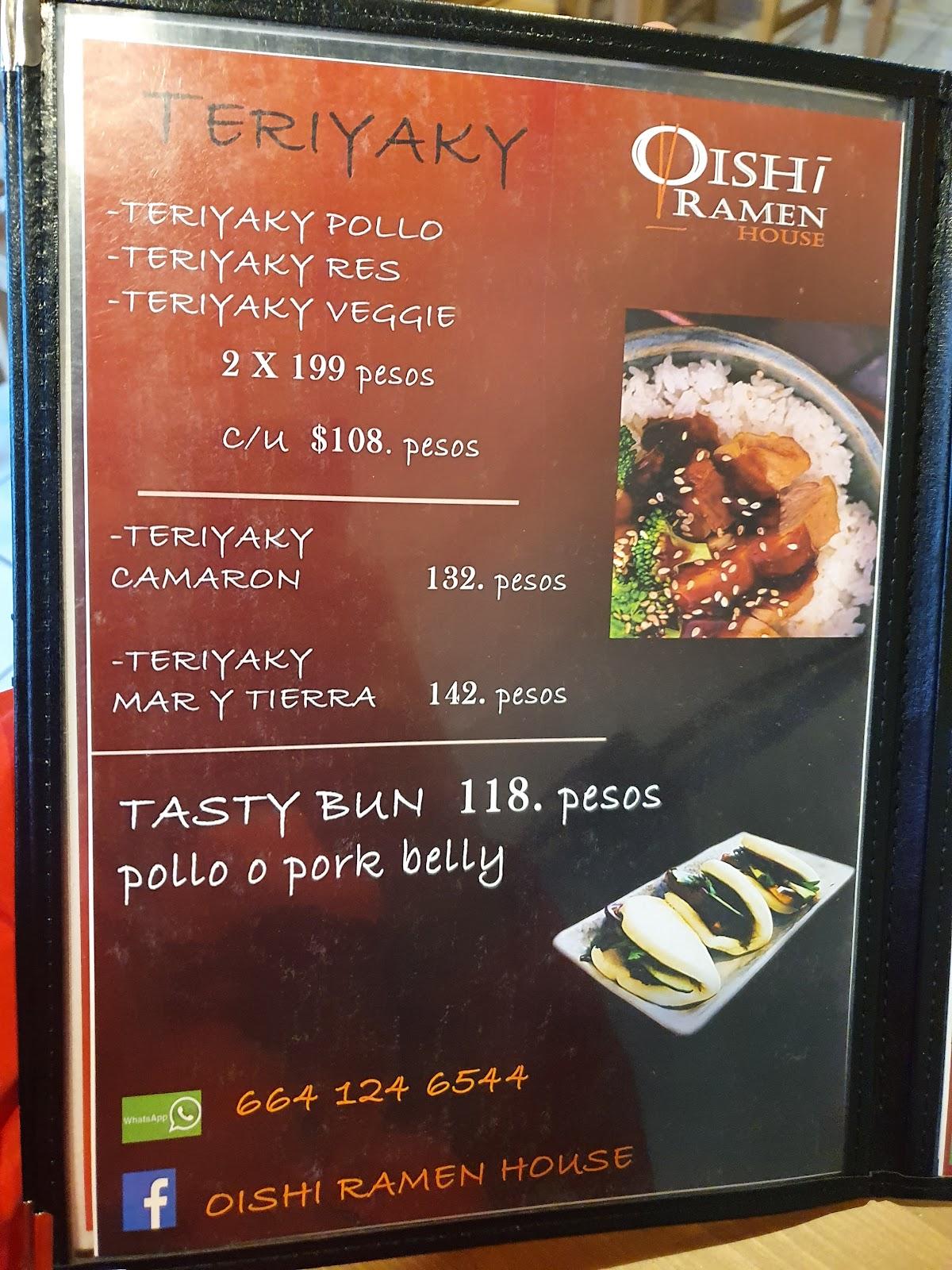 Carta Del Restaurante Oishi Ramen House Tijuana