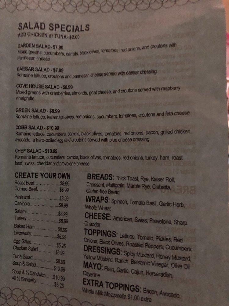 Menu at The Cove Deli, LLC restaurant, Wethersfield