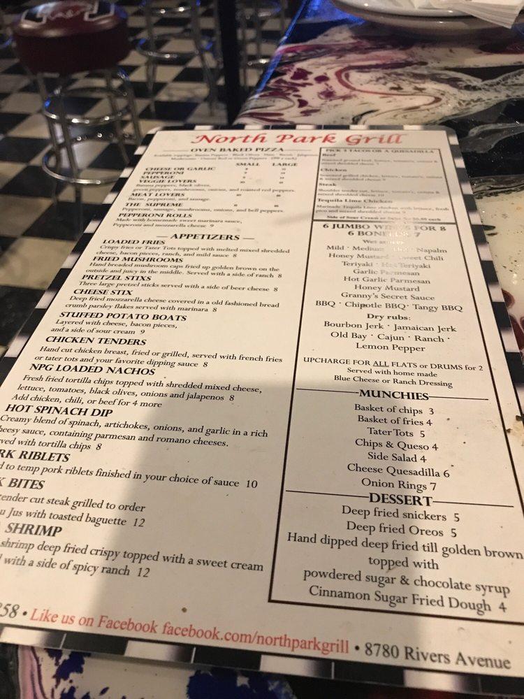 Menu at North Park Grill pub & bar, North Charleston, A Rivers Ave Ste 126