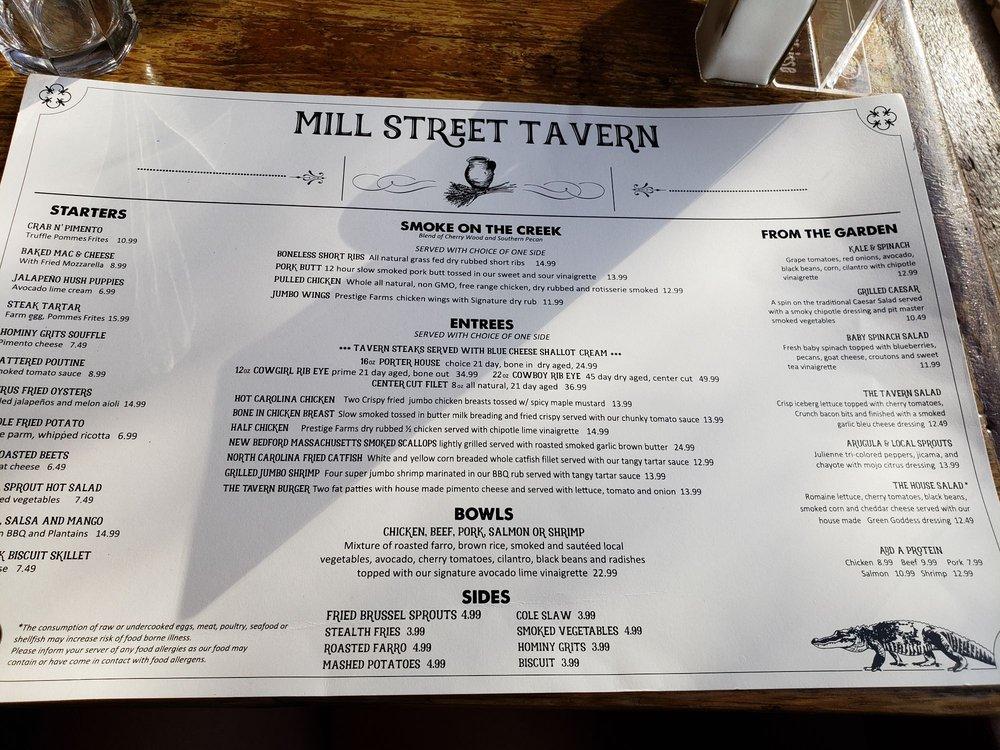 R846 The Mill Street Tavern Menu 