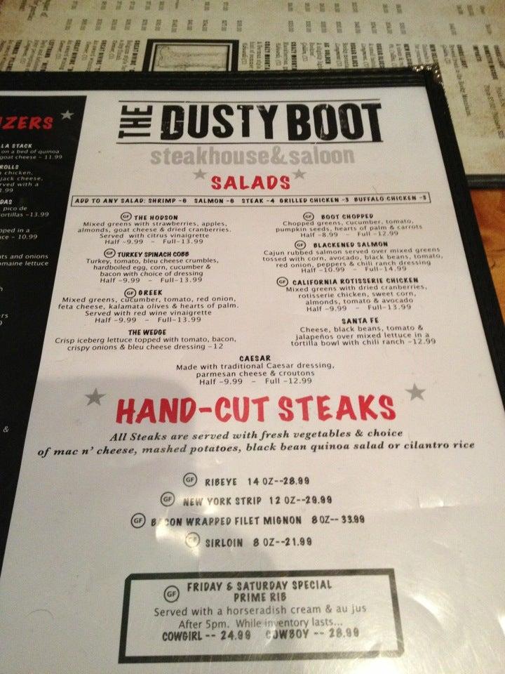 Menu at Dusty Boot Saloon pub & bar, Avon