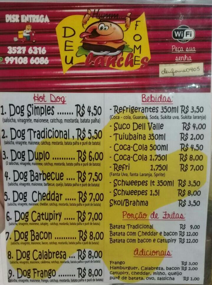 Menu em Humm Deu Fome restaurante, Itapetininga