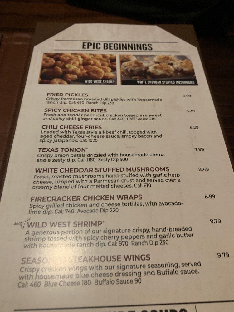 Menu at LongHorn Steakhouse, Gadsden