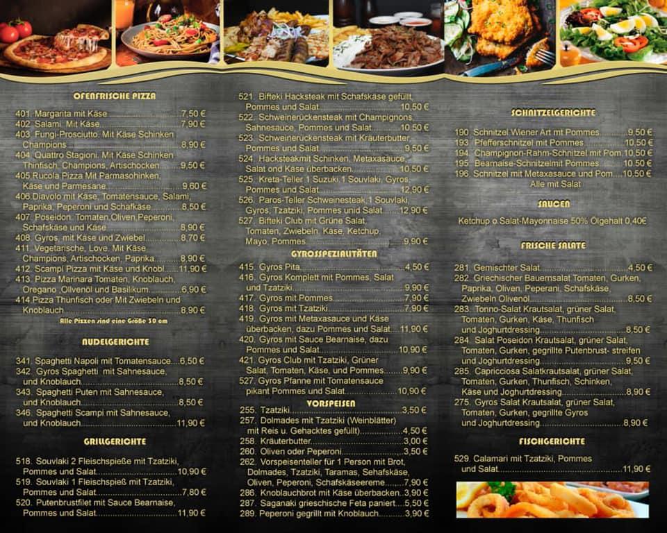 Speisekarte von Restaurant Poseidon Inh. Ioannis Chalos, Wesseling