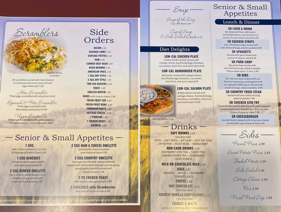 Menu at Cadott Family Restaurant, Cadott, 641 WI27