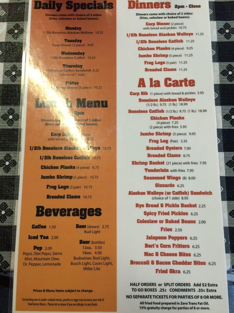 Menu at Mo Fish restaurant, Council Bluffs