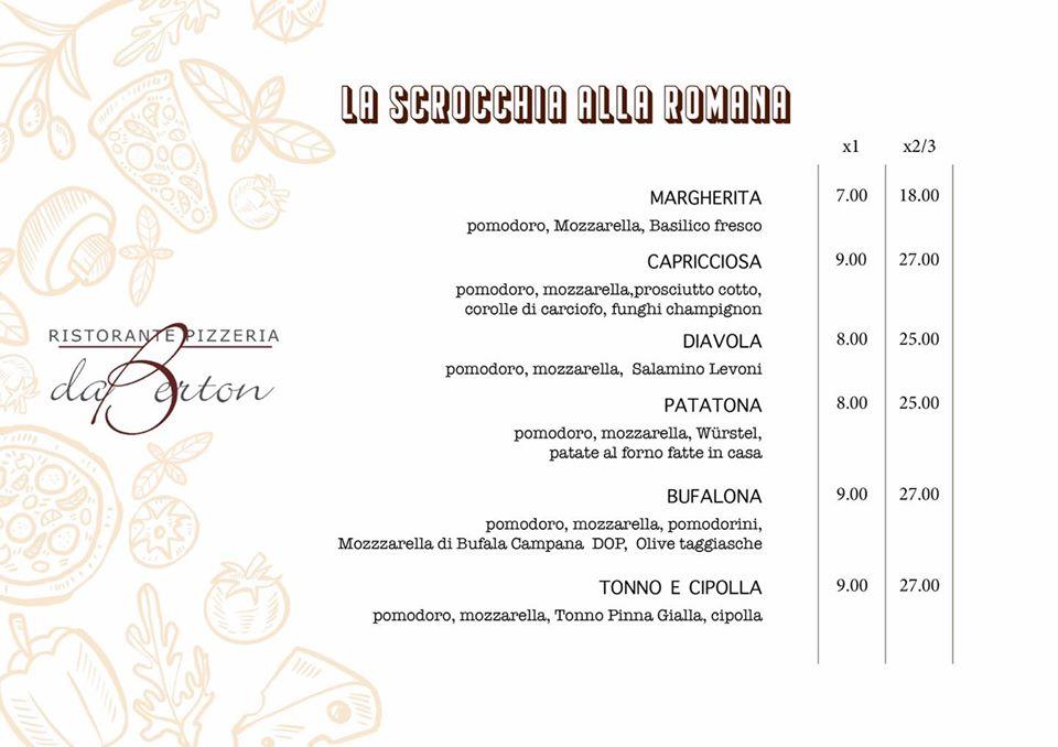 Menu At Da Berton Pizzeria, Lido Di Jesolo