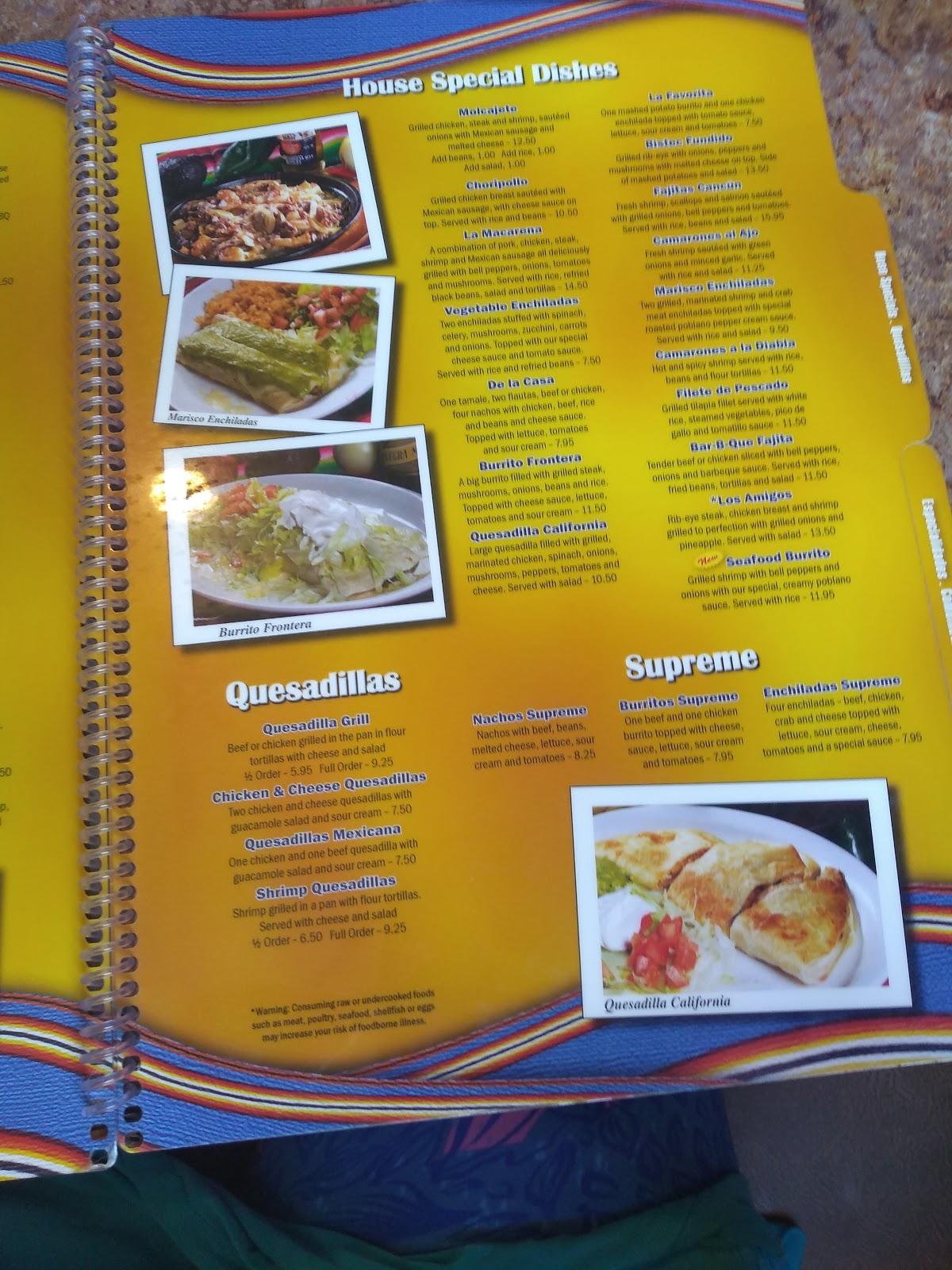 Menu at El San Jose Mexican Restaurant, Lake City