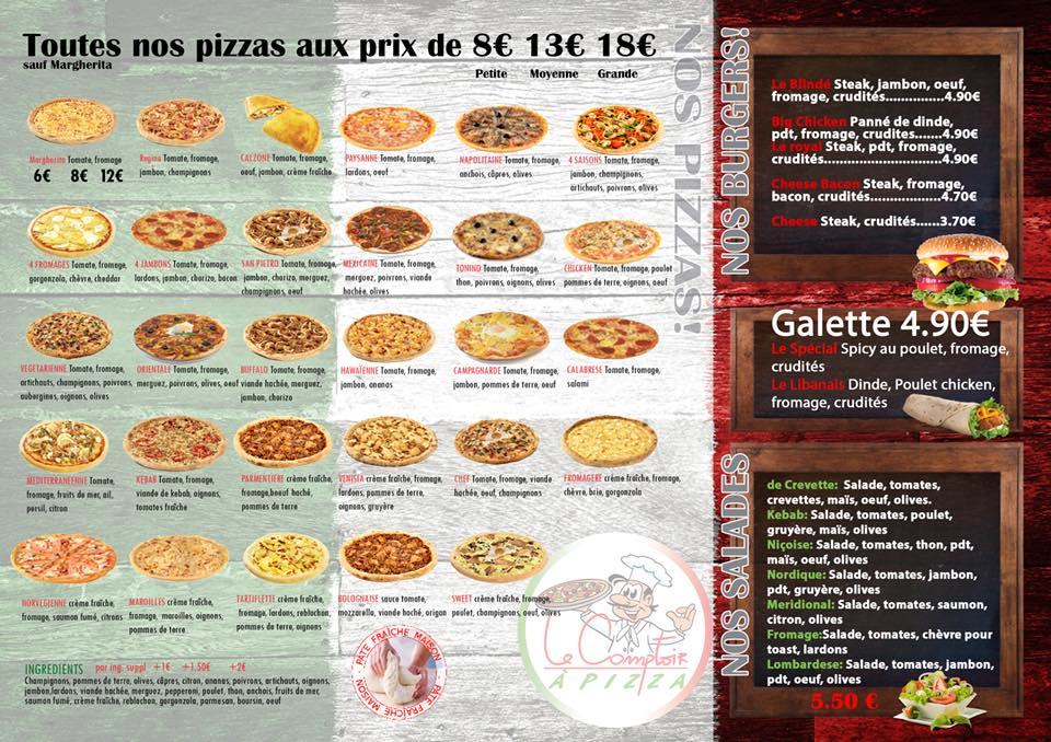 Menu au Restaurant Le Comptoir, Denain, 45 Rue Lazare Bernard