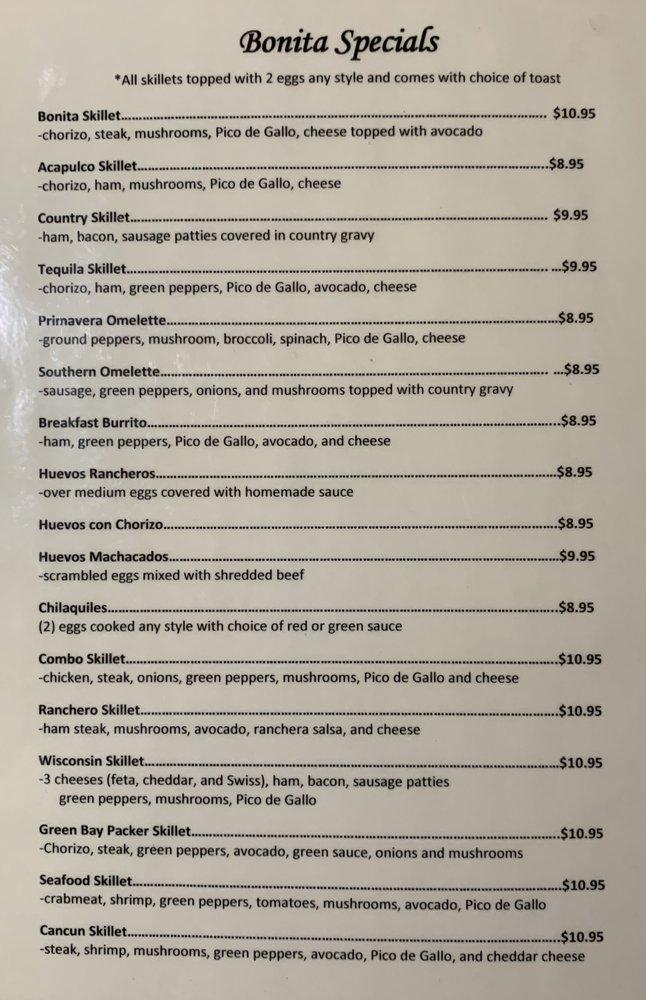 Menu at El Tequila Mexican Grill restaurant, Sturtevant