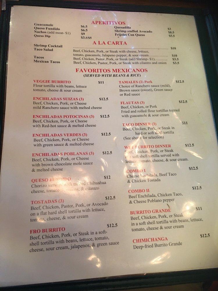 Menu at Santi's Restaurante Mexicano, Charleston, Meeting Street Rd