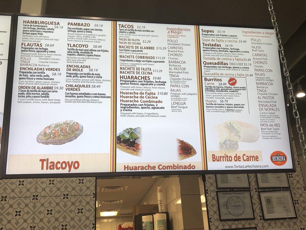 Menu at LA HECHIZERA TORTAS N RICHLAND HILLS restaurant, North Richland