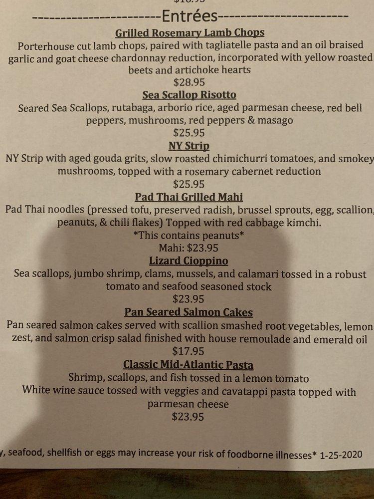 Menu At Leaping Lizard Cafe, Virginia Beach, Shore Dr