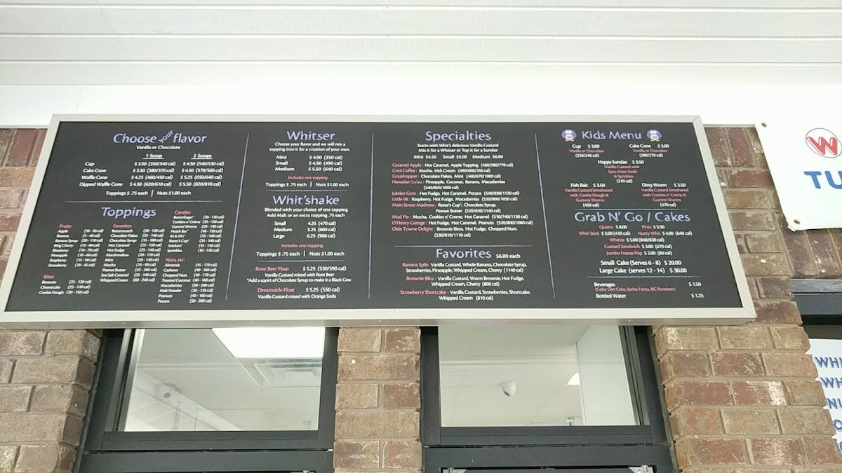 Menu at Whit's Frozen Custard of Daphne desserts, Daphne