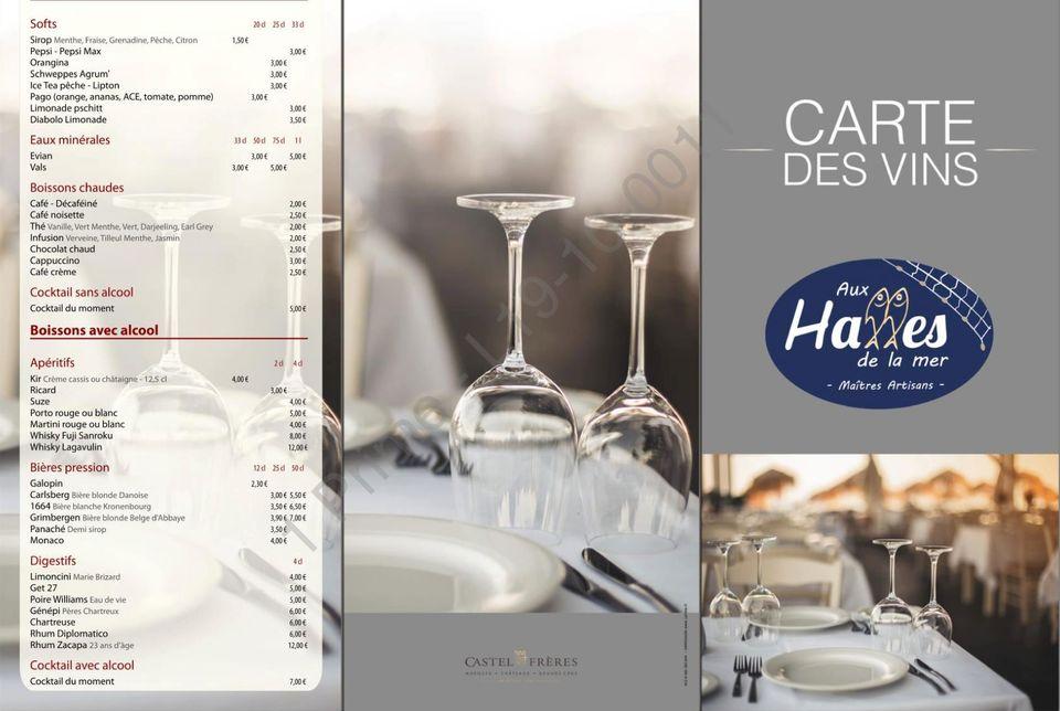 Menu de Aux Halles de la Mer