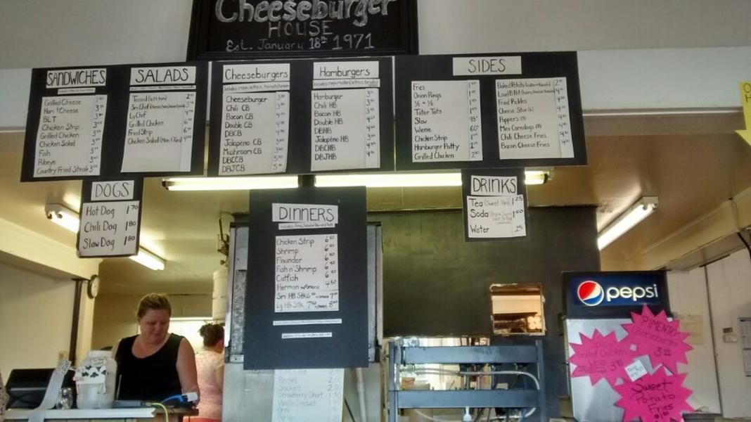 Menu at Johnny's Cheeseburger House restaurant, Six