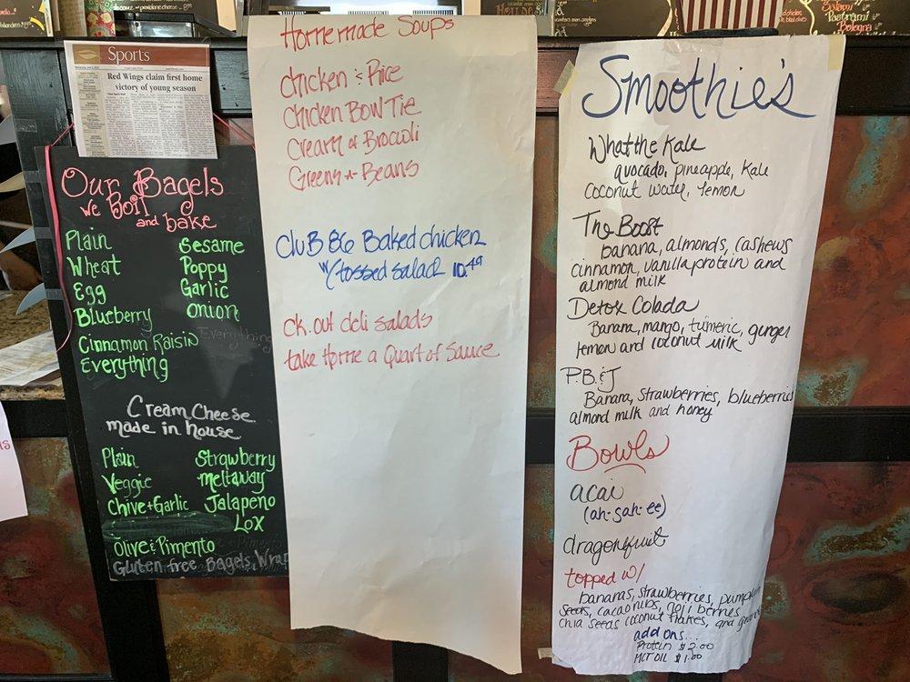 Menu at Bagels and Cakes, Geneva